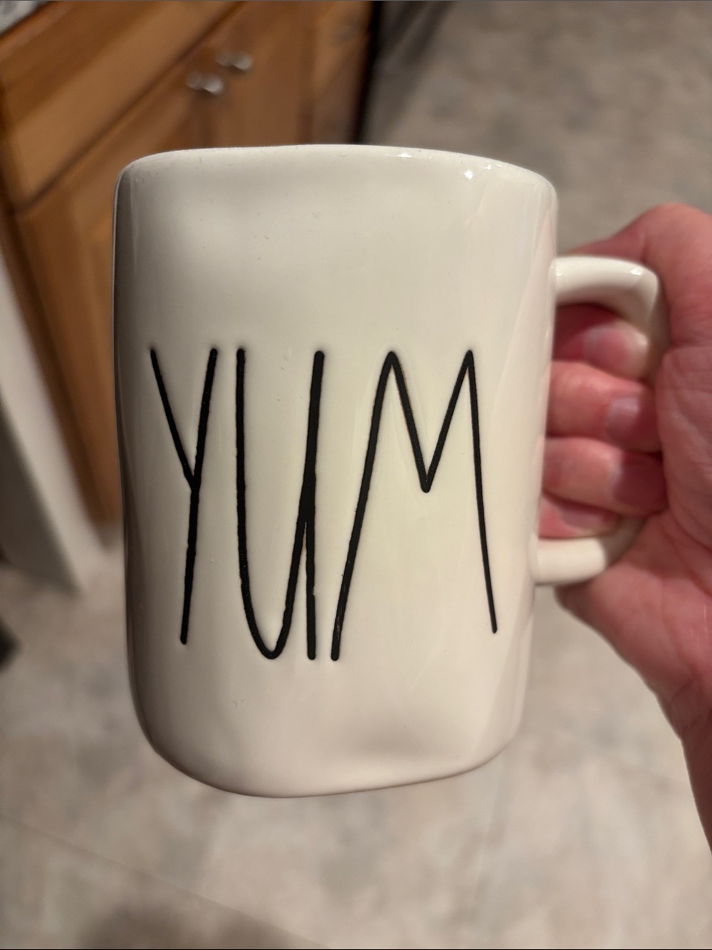 RAE DUNN YUM Ceramic Coffee Mug - White
